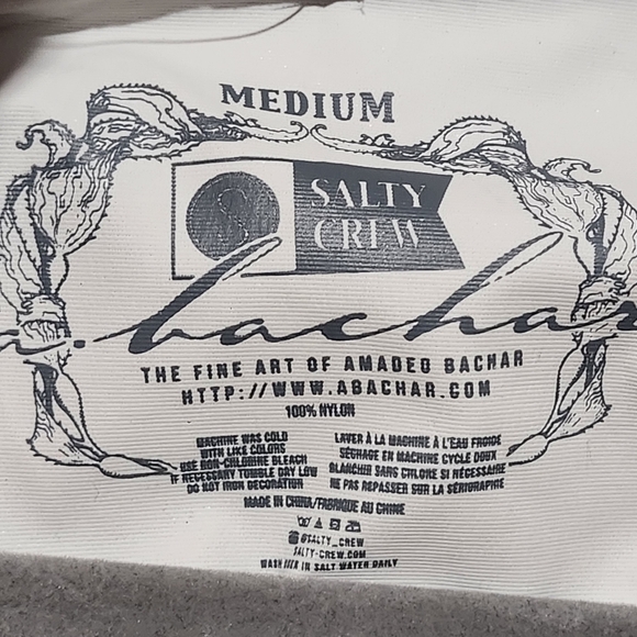 SALTY CREW Bruce Snap Jacket Mens Medium Cream Fishing Surf - Picture 7 of 13